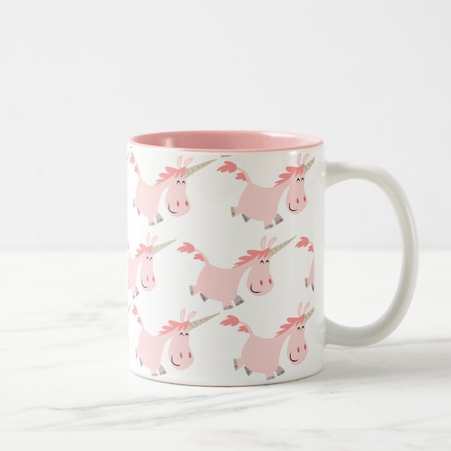 Cute Cartoon Pink Unicorns mug (Right)