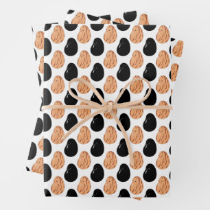 Cute Cartoon Pinto and Black Beans  Wrapping Paper Sheet
