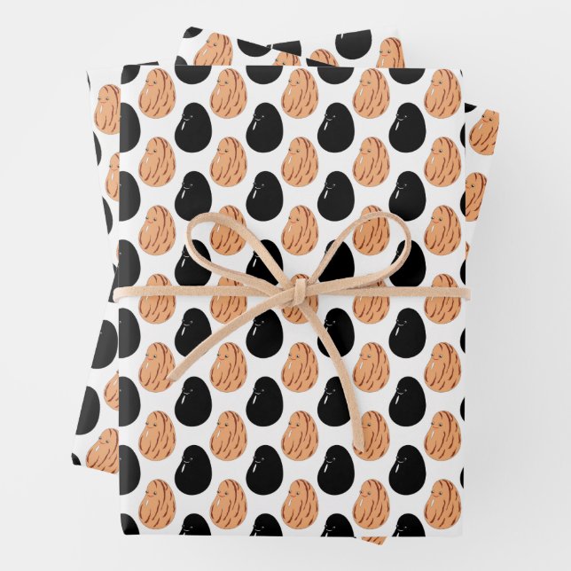 Cute Cartoon Pinto and Black Beans  Wrapping Paper Sheet (In situ)