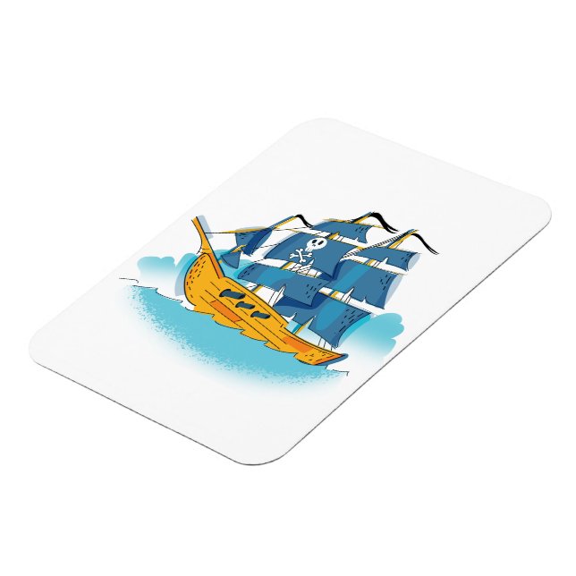 Cute Cartoon Pirate Ship Magnet (Left Side)