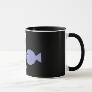 Cute cartoon Pisces black ringer mug