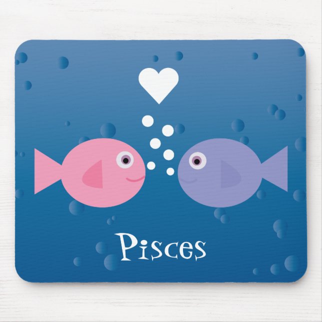 Cute Cartoon Pisces Fish Custom Mouse Mat (Front)