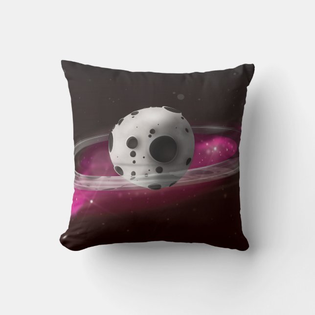 Cute cartoon Planet with rings Cushion (Front)