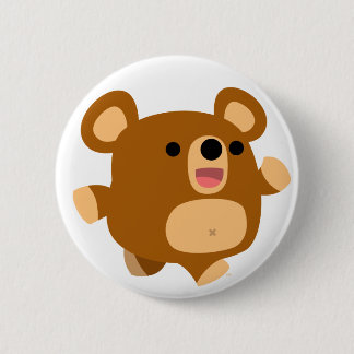 Cute Cartoon Playful Bear Button Badge