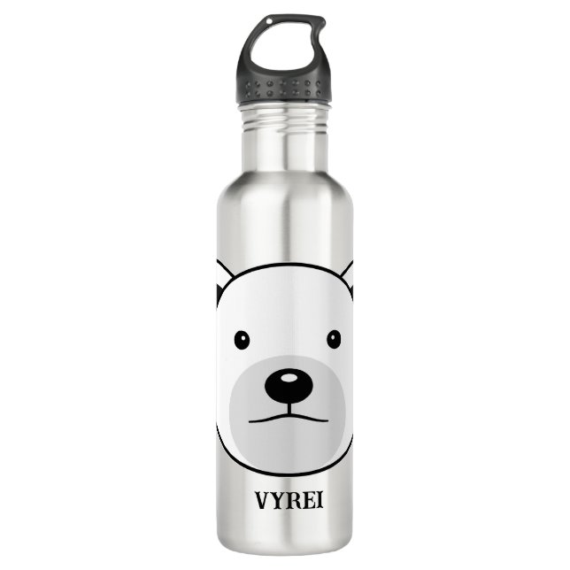 Cute Cartoon Polar Bear 710 Ml Water Bottle (Front)