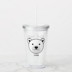 Cute Cartoon Polar Bear Acrylic Tumbler