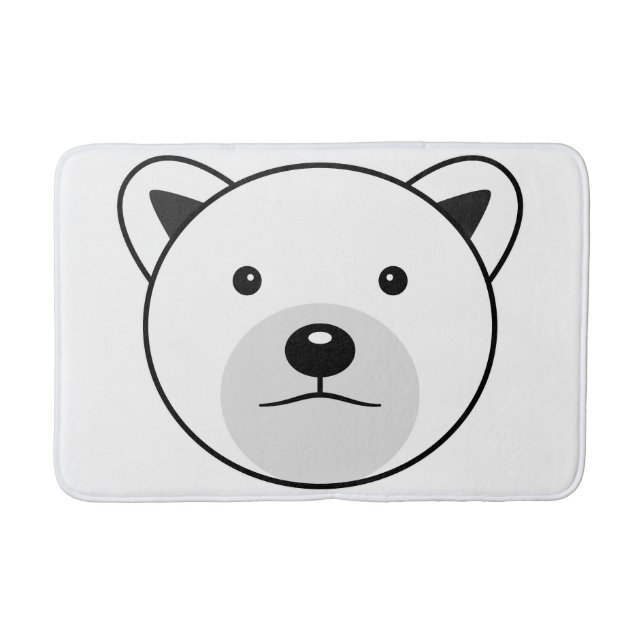 Cute Cartoon Polar Bear Bath Mat (Front)