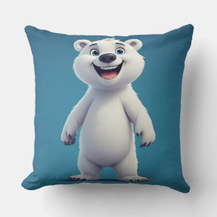 Cute Cartoon Polar Bear Character Cushion