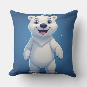 Cute Cartoon Polar Bear Character Cushion