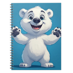 Cute Cartoon Polar Bear Character Notebook