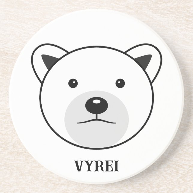 Cute Cartoon Polar Bear Coaster (Front)