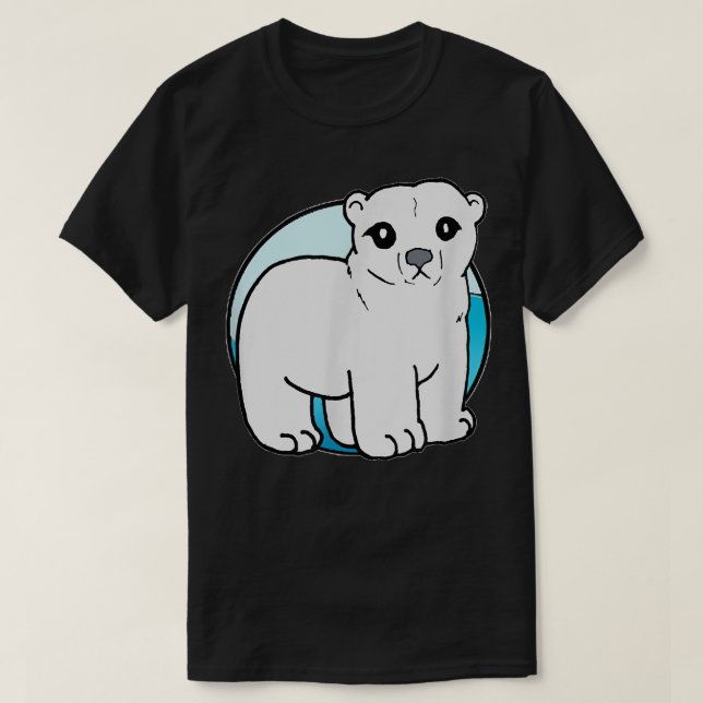 Cute Cartoon Polar Bear for Animal Lovers and Enth T-Shirt (Design Front)
