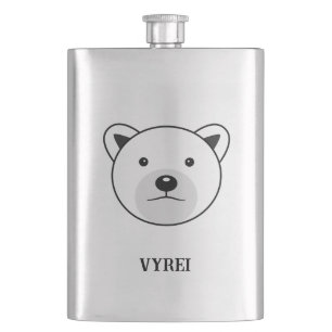 Cute Cartoon Polar Bear Hip Flask