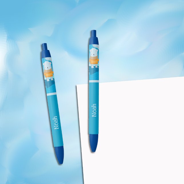 Cute Cartoon Polar Bear Kid Blue Pen (Creator Uploaded)