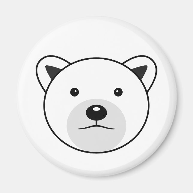 Cute Cartoon Polar Bear Magnet (Front)
