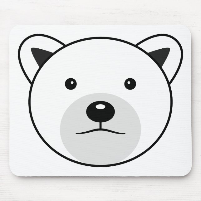 Cute Cartoon Polar Bear Mouse Mat (Front)