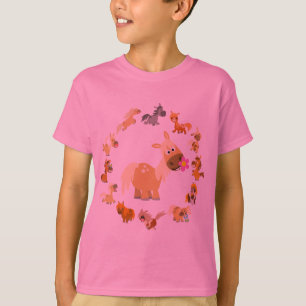 Cute Cartoon Ponies Mandala Children T-Shirt