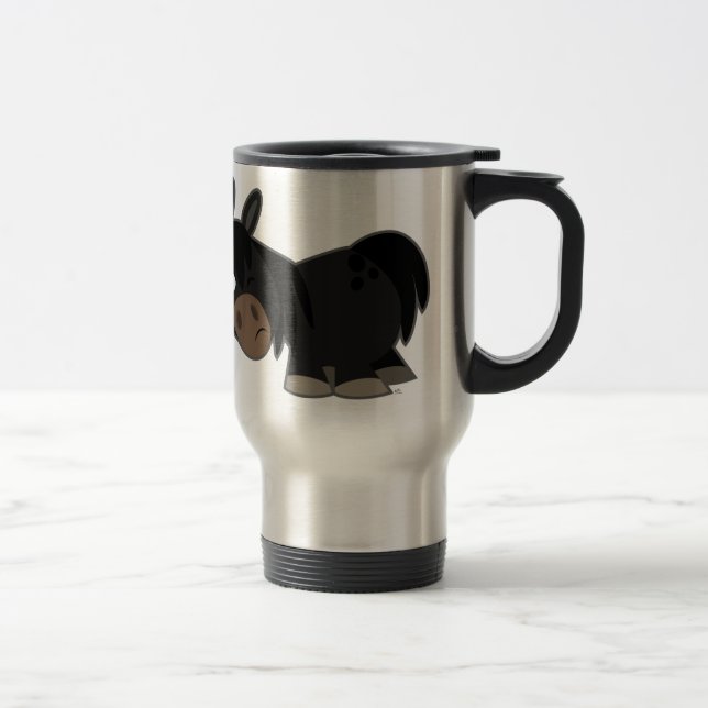 Cute Cartoon Ponies Standoff  Commuter Mug (Right)