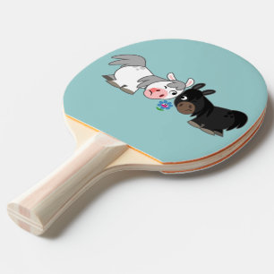 Cute Cartoon Ponies Standoff Ping Pong Paddle