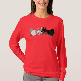 Cute Cartoon Ponies Standoff  Women T-Shirt