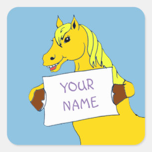 Cute Cartoon Pony with Message Square Sticker