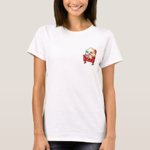 Cute Cartoon Popcorn Character Watching Movie T-Shirt