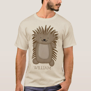 Cute Cartoon Porcupine with Your Name or Text T-Shirt