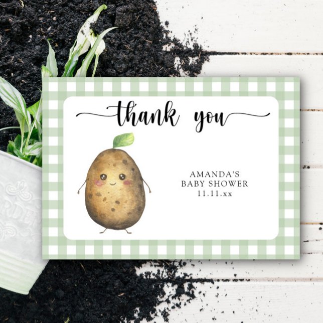 Cute cartoon potato baby shower thank you card (Creator Uploaded)