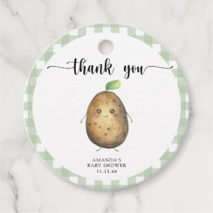 Cute cartoon potato baby shower thank you favour tags