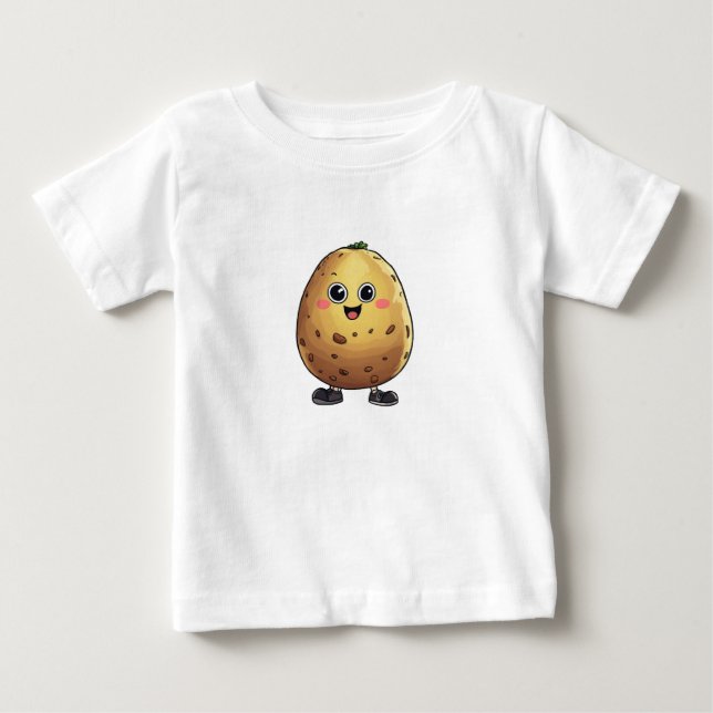 Cute Cartoon Potato Delight Baby T-Shirt (Front)