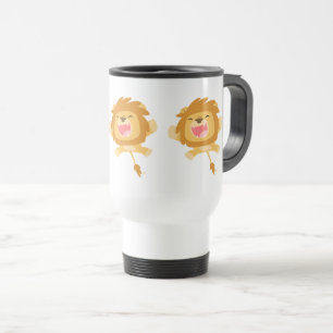 Cute Cartoon Pouncing Lion Commuter Mug
