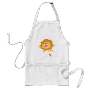 Cute Cartoon Pouncing Lion Standard Apron