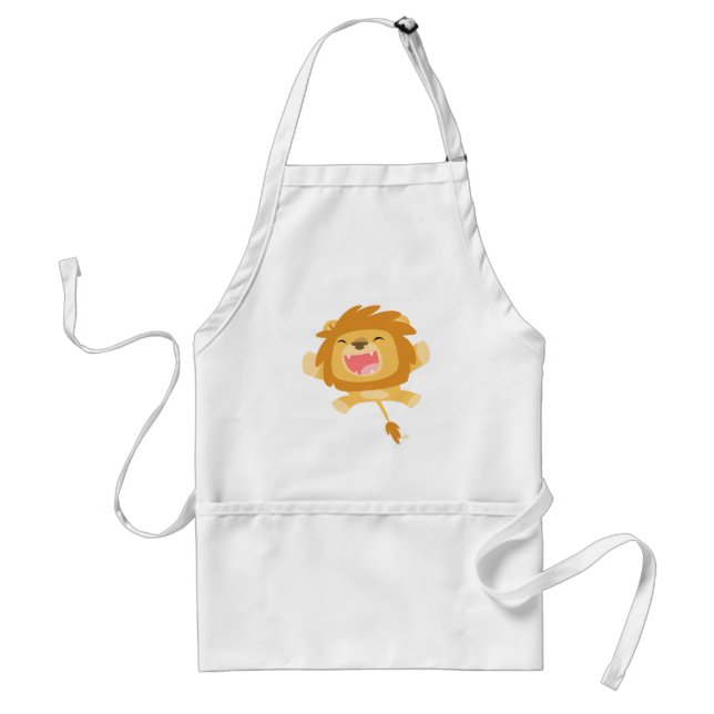 Cute Cartoon Pouncing Lion Standard Apron (Front)