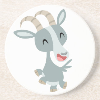 Cute Cartoon Prancing Goat Coaster