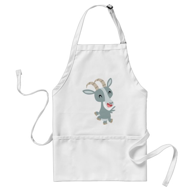 Cute Cartoon Prancing Goat Cooking Apron (Front)