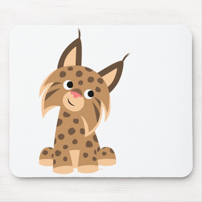 Cute Cartoon Prankish Lynx Mousepad (Front)