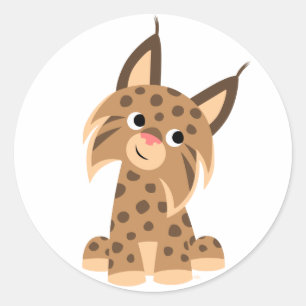 Cute Cartoon Prankish Lynx Sticker