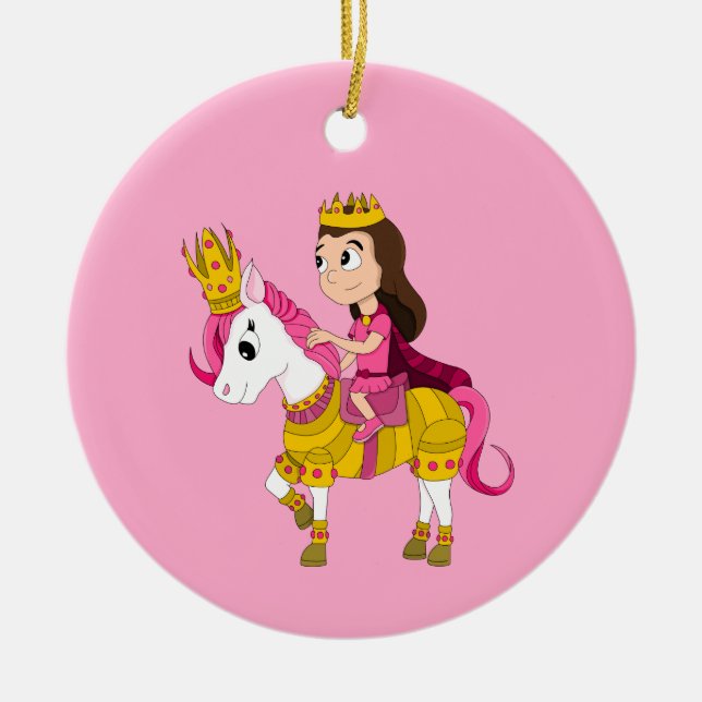 Cute cartoon princess ceramic tree decoration (Front)