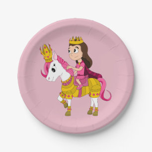 Cute cartoon princess paper plate