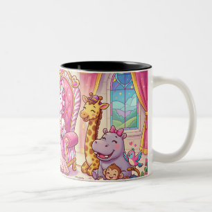 Cute Cartoon Princess Zebra Two-Tone Coffee Mug