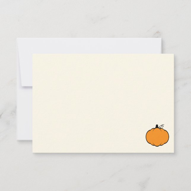 Cute Cartoon Pumpkin Blank Cream Off White Card (Front)