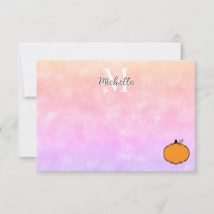 Cute Cartoon Pumpkin Colorful Watercolor Blank Card