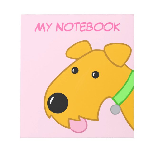 Cute Cartoon Puppy Dog Face Notepad (Front)