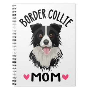 Cute Cartoon Puppy Dog Mum Border Collie Notebook