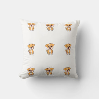Cute Cartoon Puppy Dog Pattern Throw Pillow