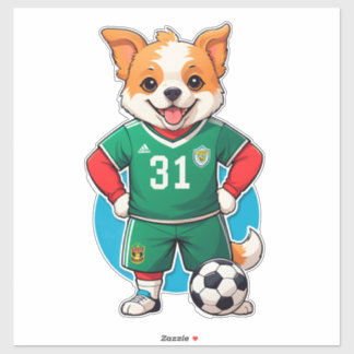 Cute Cartoon Puppy Soccer Player
