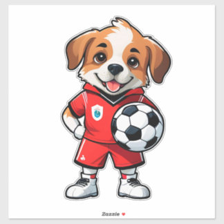 Cute Cartoon Puppy Soccer Player