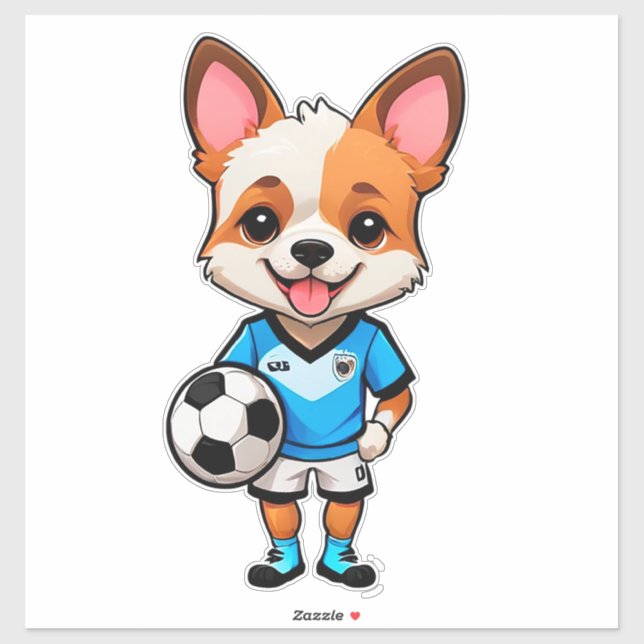 Cute Cartoon Puppy Soccer Player (Sheet)
