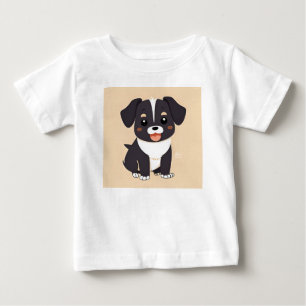 Cute Cartoon Puppy with Adorable Expression Baby T-Shirt