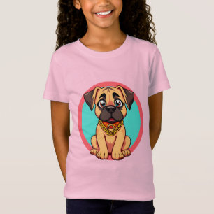 Cute Cartoon Puppy With Golden Collar T-Shirt